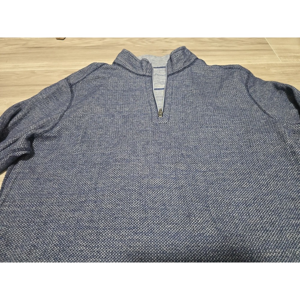 Tommy Bahama 1/4 Zip Mens Reversible Pullover Sweater XL Blue - Picture 3 of 10